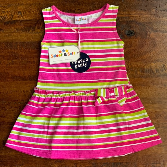 Brand New Multi Coloured Striped Dress Size 12 months - Picture 4 of 8